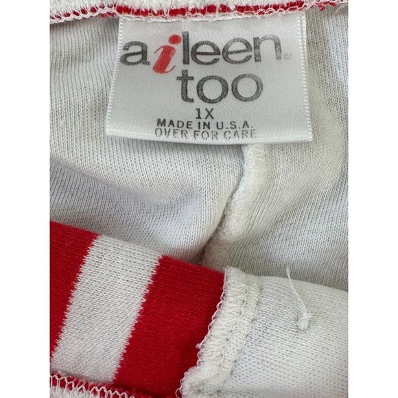 Vintage Aileen Too Red Stripe Short Sleeve Crewneck Tee | Size 1X - Picture 8 of 10